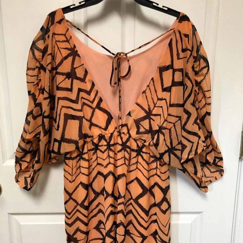 Hello Miss Chiffon Chevron See-Through Dress